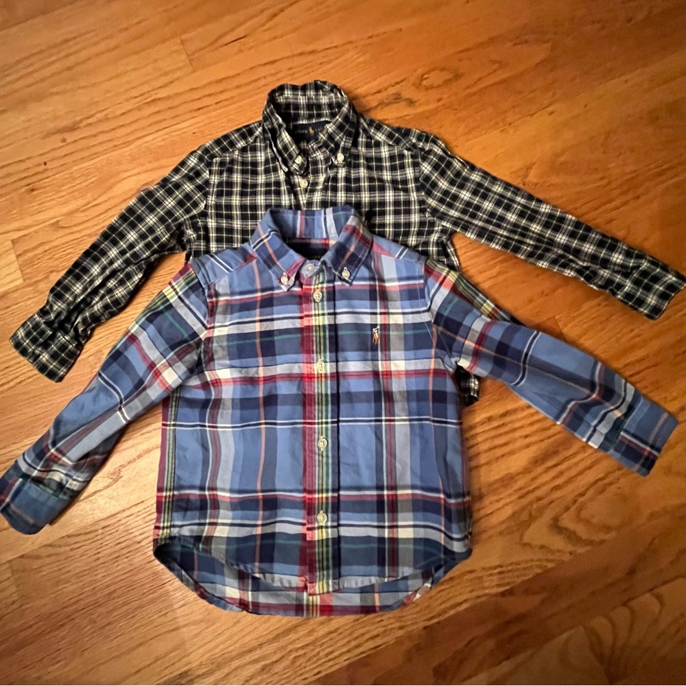Ralph Lauren toddler Boys Long sleeves Oxford dress shirt 2T Bundle of 2 shirts!